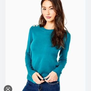 Lilly Pulitzer Morgen sweater teal embellished large NWT